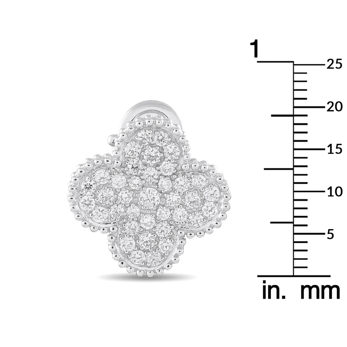 LB Exclusive 18K White Gold 1.50ct Diamond Clover Earrings MF09-080726
