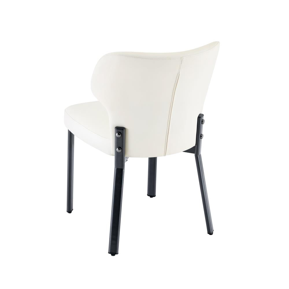Elegant Dining Chairs with Padded PU Leather Seats and Stylish Metal Leg Construction