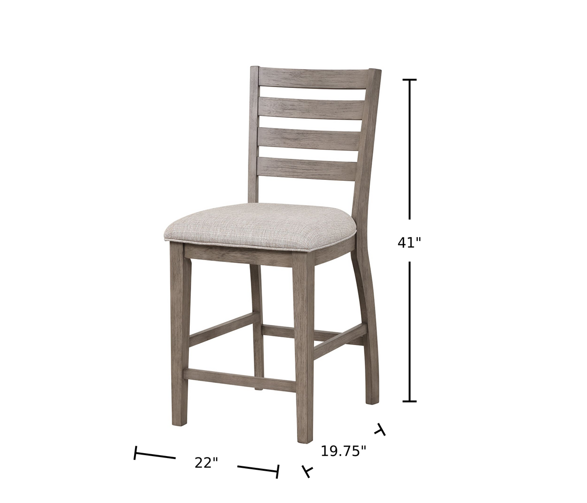 Farmhouse Counter Seating with Ladder Backs Set of 2