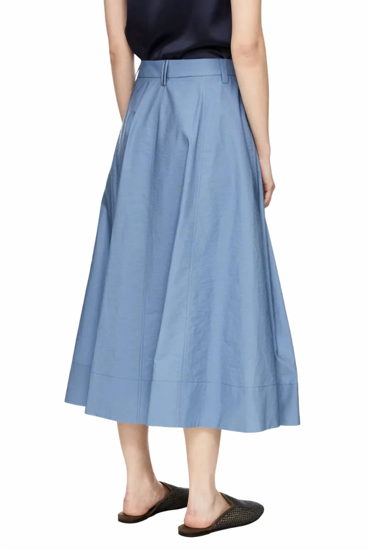 Midi Skirt With Monili Beads In Light Blue