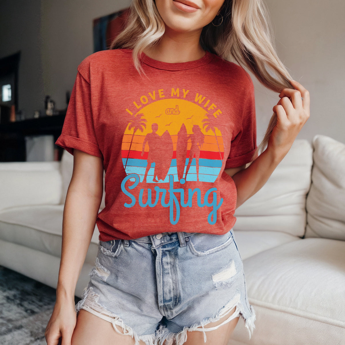 Couple On Vacation Women's Cute Cartoon Short Sleeves