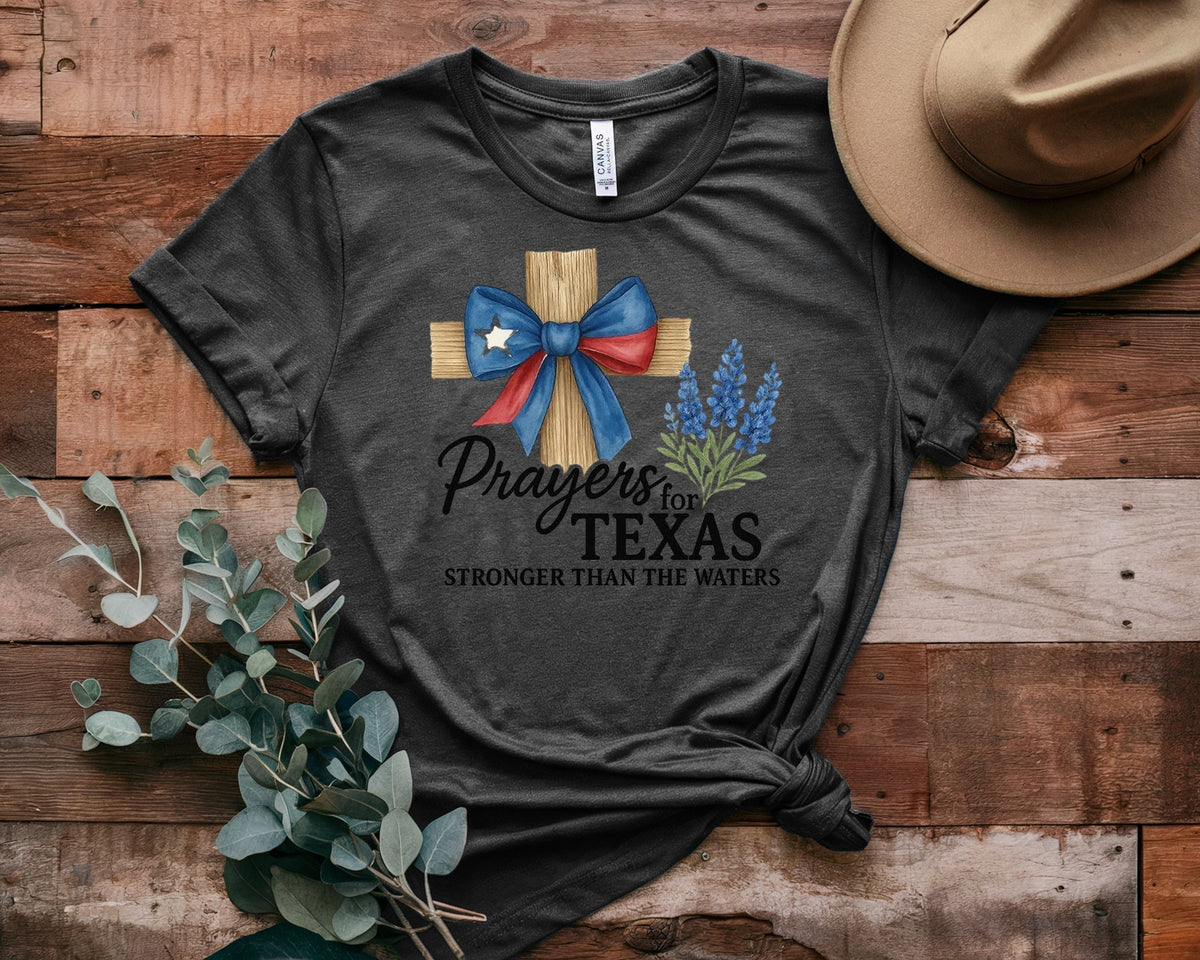 Texas Strong Pray Heat Printed T-Shirt