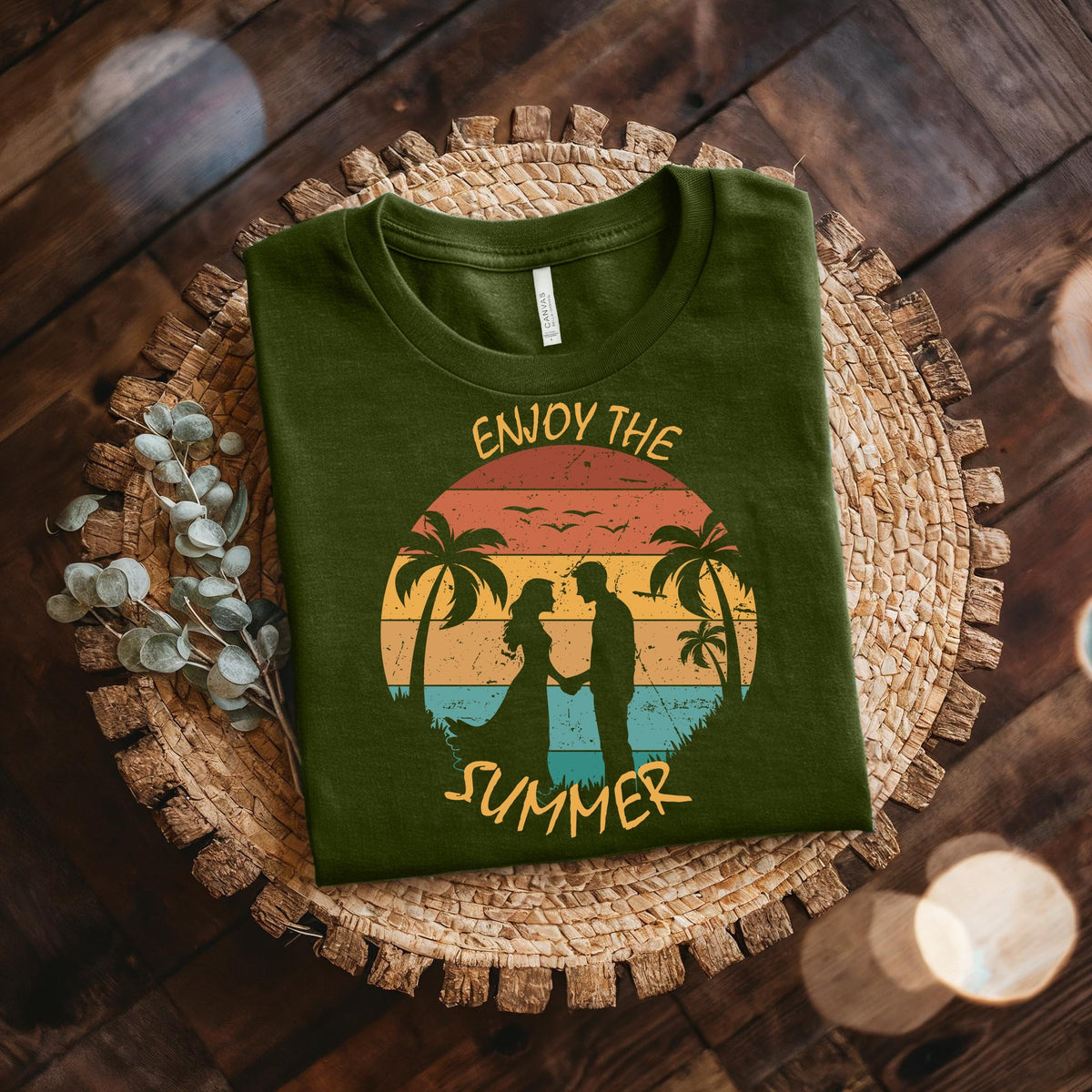 Couple On Vacation Unisex Cotton Comfortable Breathable Short Sleeve