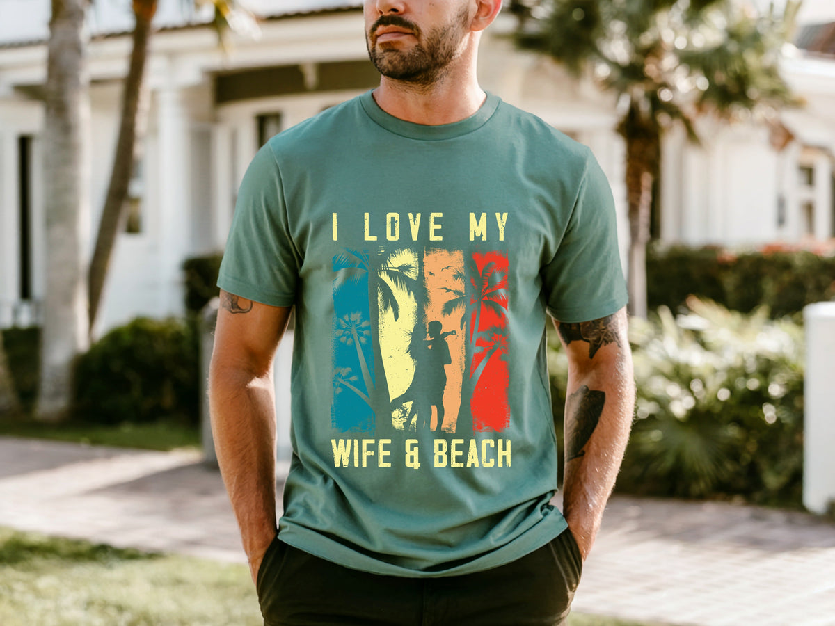 Couple On Vacation Unisex Creative Print T-shirt