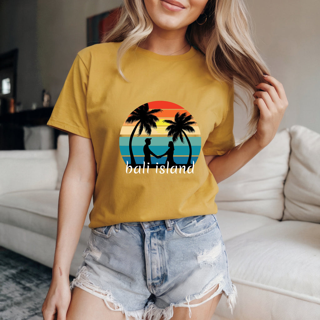 Couple On Vacation Women's Cartoon Cute Short Sleeves