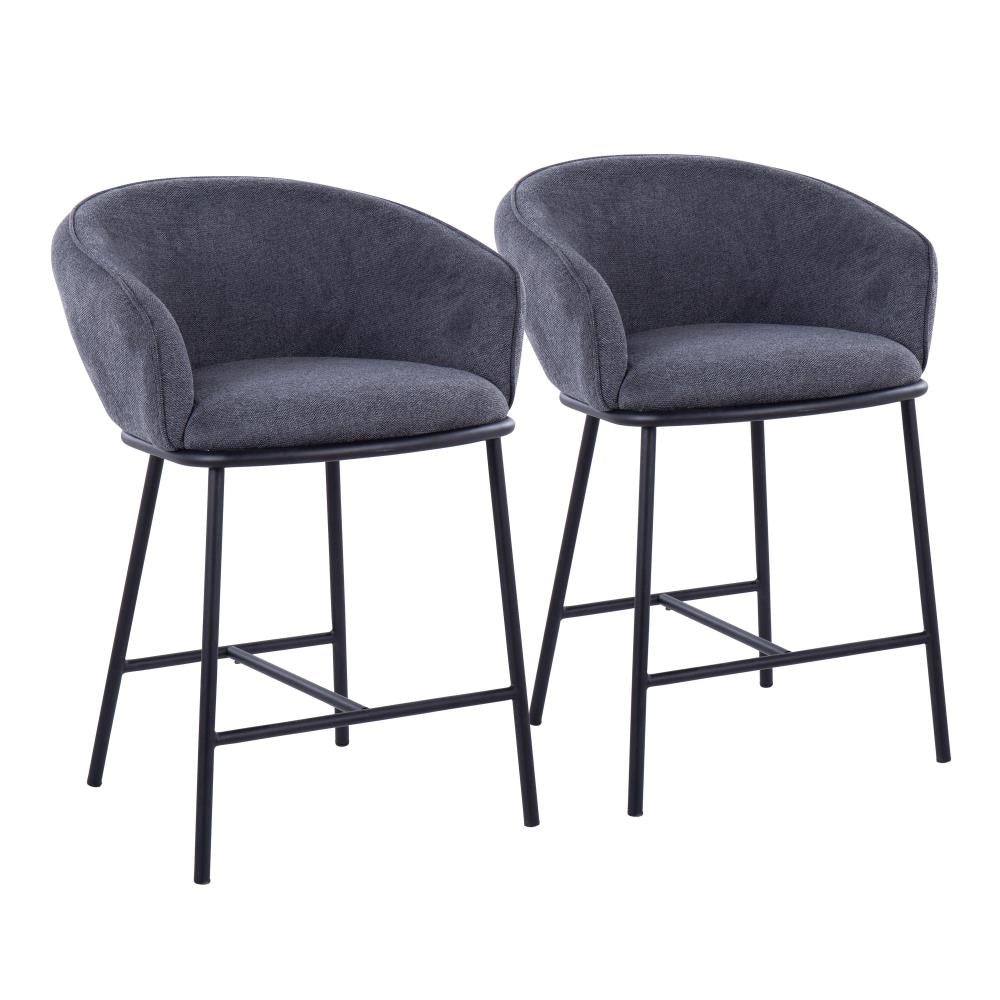 Sleek Steel Counter Stool Set