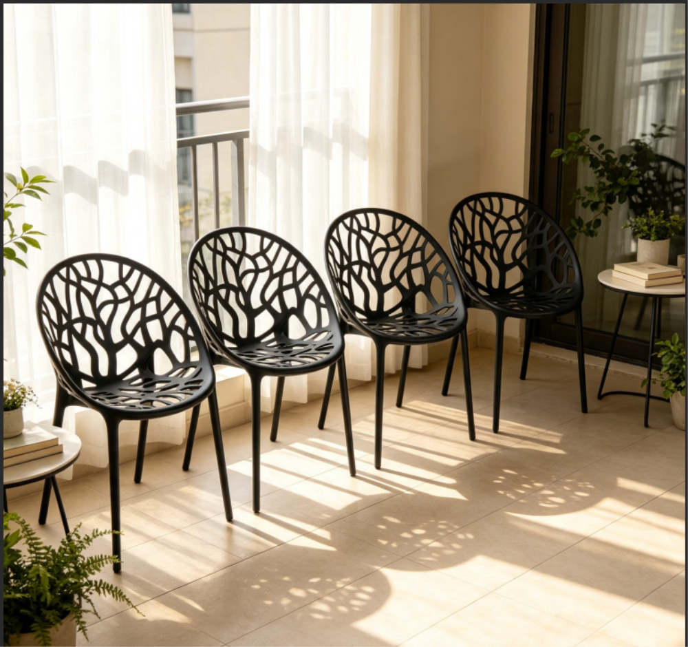 Modern Plastic Dining Chairs with Durable Construction and Sleek Design