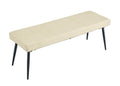 Modern Leather Bench with Resilient Cushioning and Durable Metal Leg Support