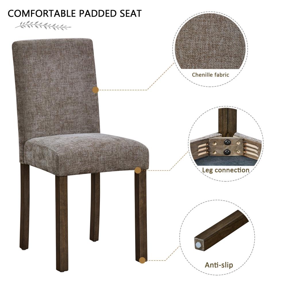 Upholstered Wooden Dining Chairs with Comfortable Seats for Home Interiors