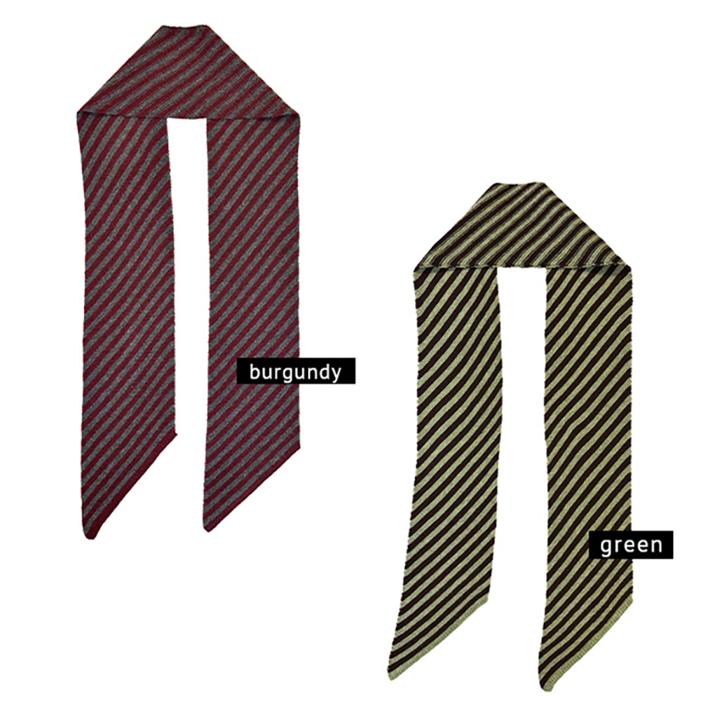 Long Diagonal Taoered Ends Striped Scarf