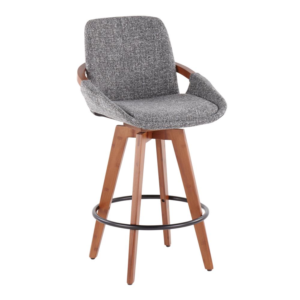 Mid-Century Upholstered Bar Stool