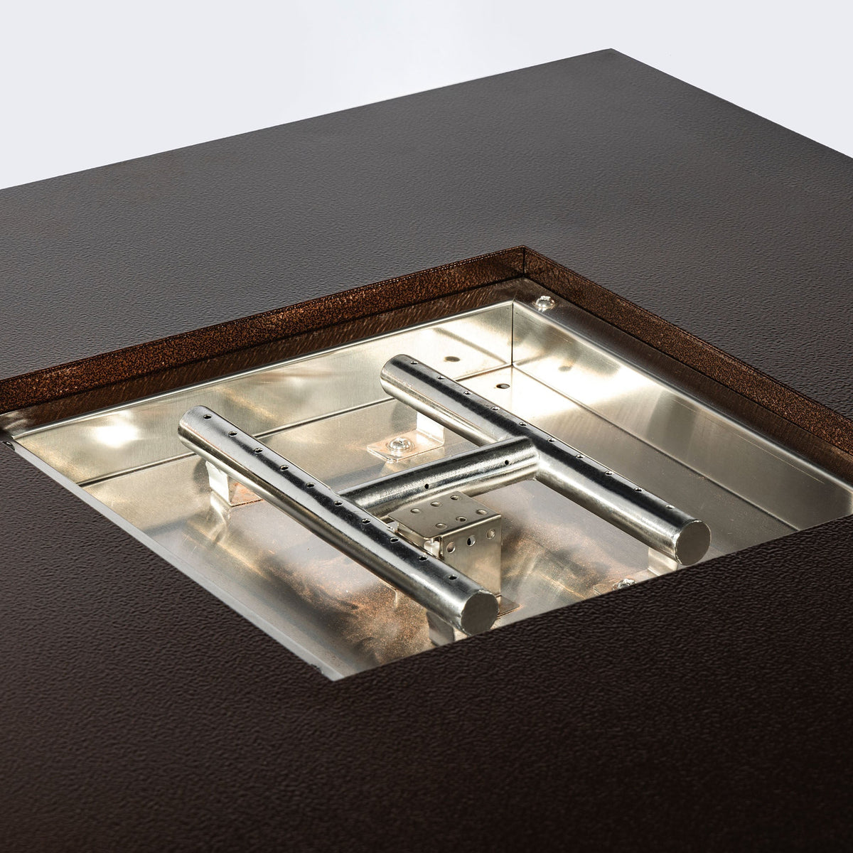 Square Steel Propane Fire Pit Table