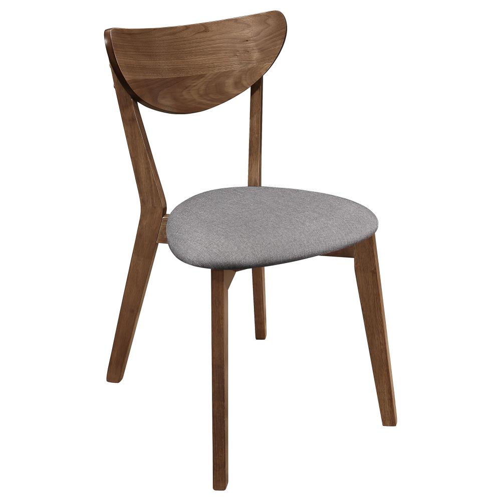 Contemporary Dining Chairs with Natural Wood Frame and Cushioned Upholstery