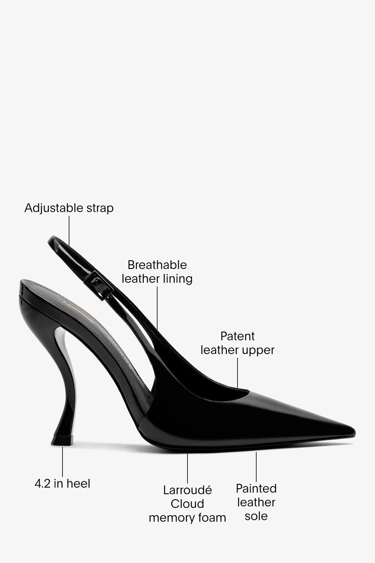 Larroudé by Nicolò B.: Grace Pump Black Patent Leather