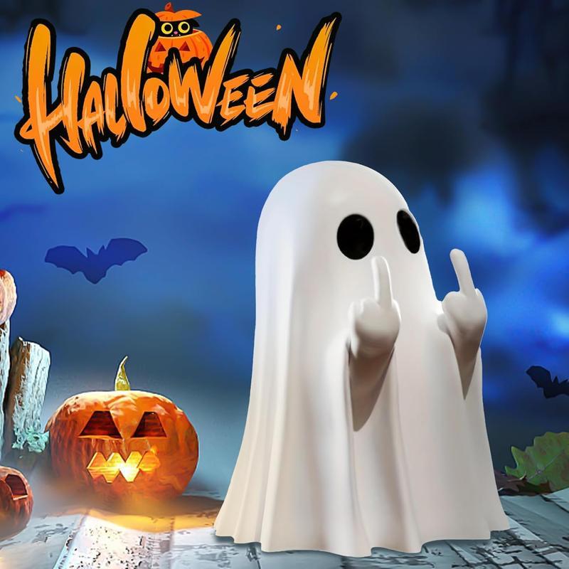 Cute Ghost Decoration, Spooky Resin Sculpture, Halloween Decoration for Indoor and Porch Decor
