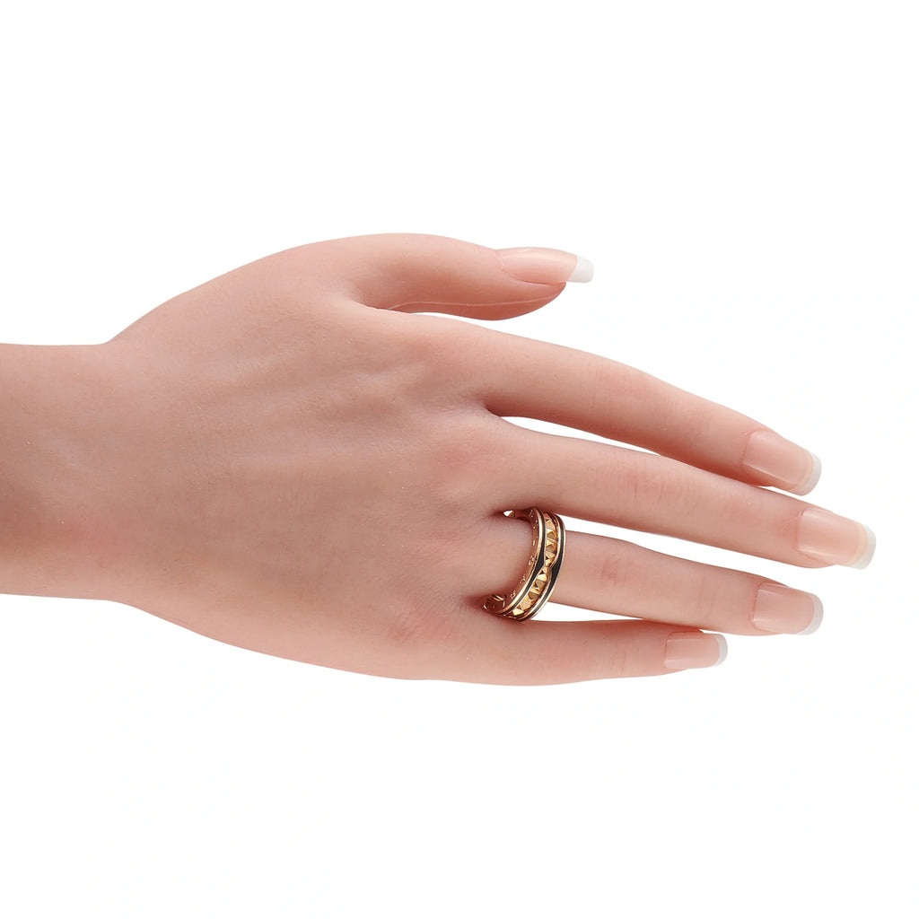 Bvlgari B.zero1 18K Rose Gold Ceramic Ring BV15-090226