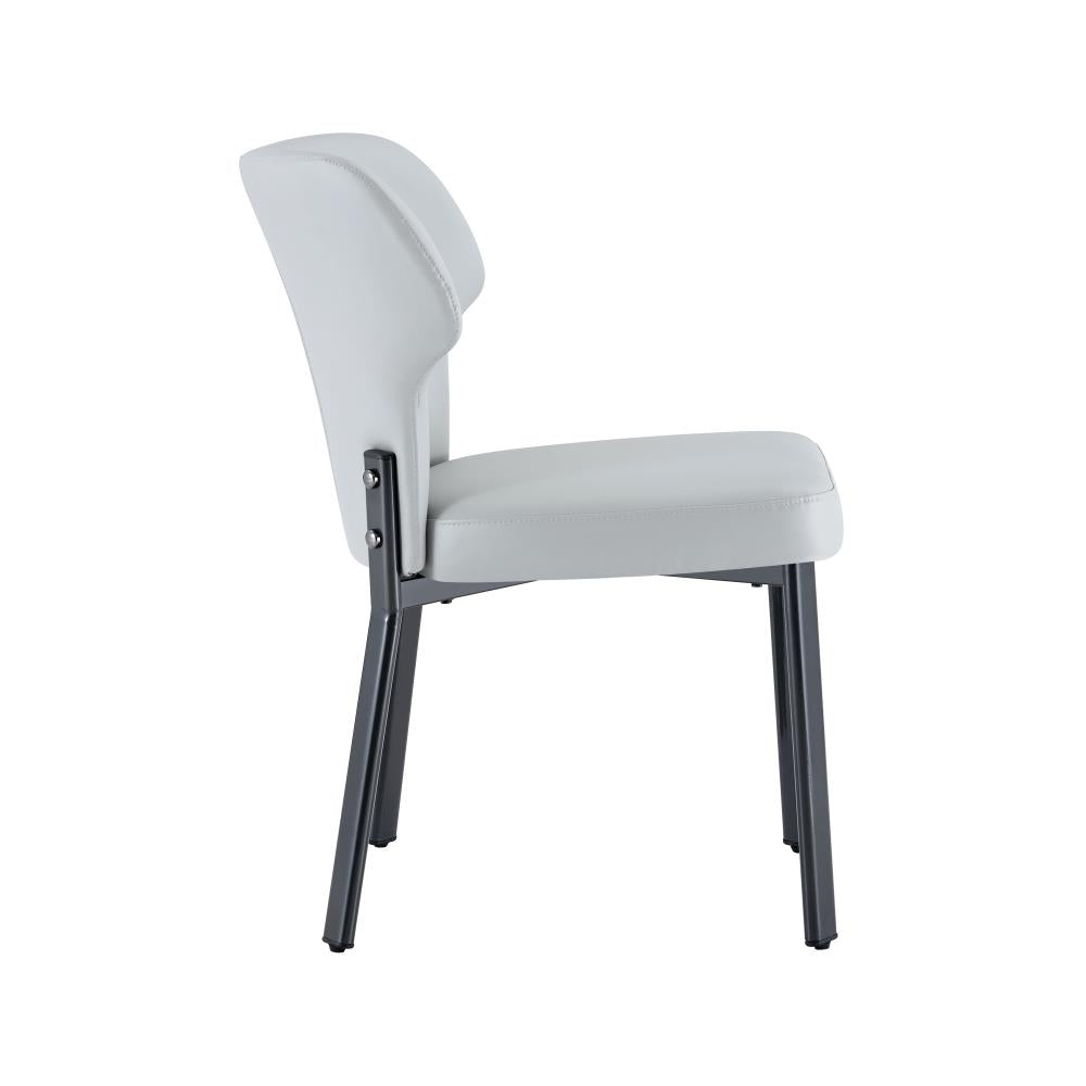Modern Dining Chairs with PU Upholstery and Metal Frame