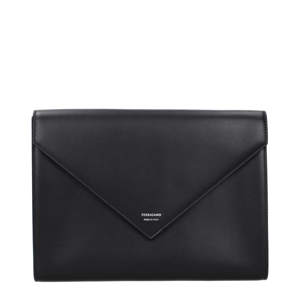 Ferragamo Leather Clutch Men's Bag