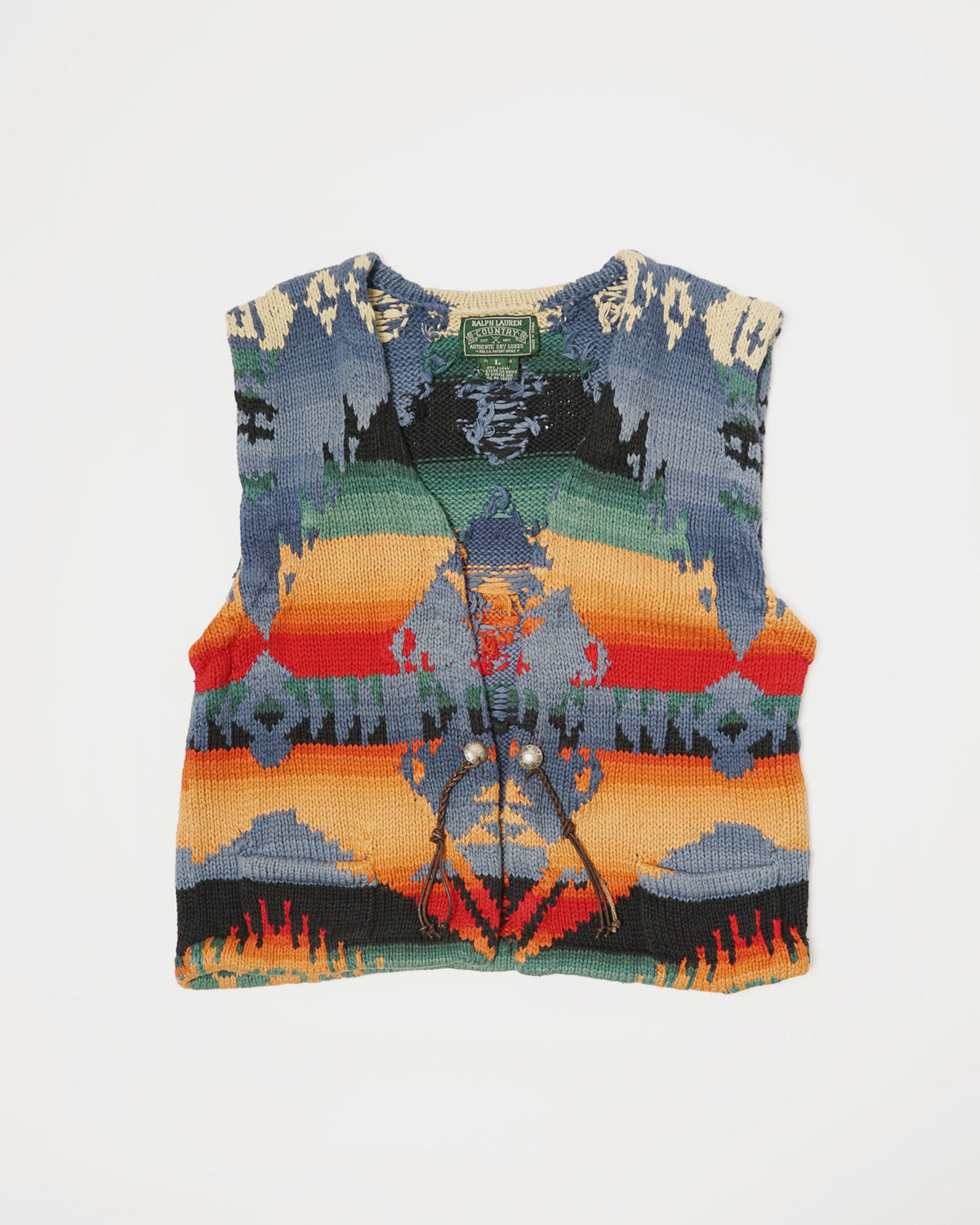 Native Patterned Hand-Knit Vest