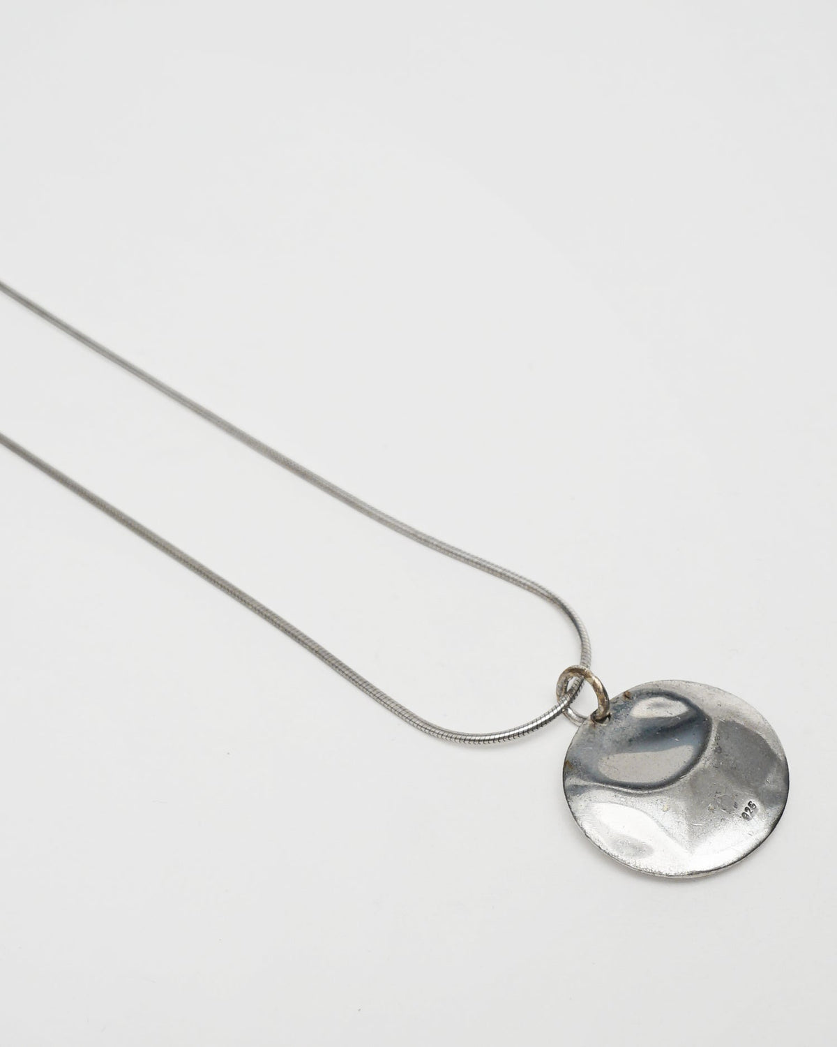 Silver Chain Necklace w/ Circle Charm