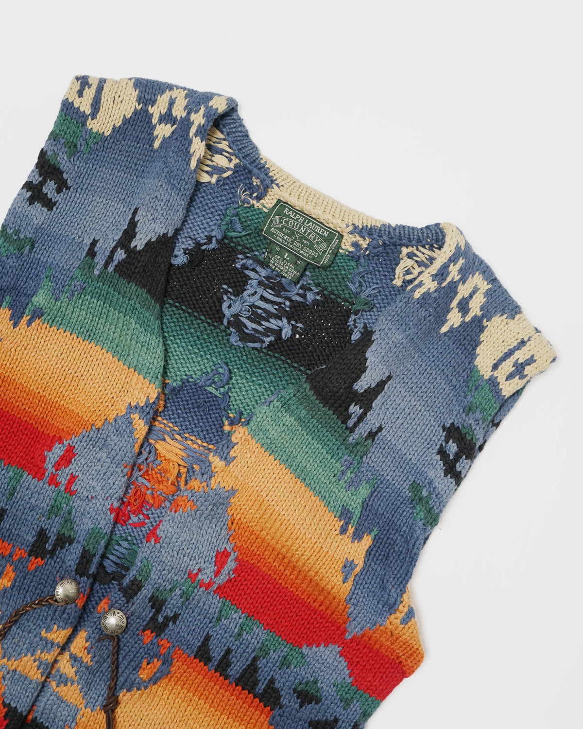 Native Patterned Hand-Knit Vest