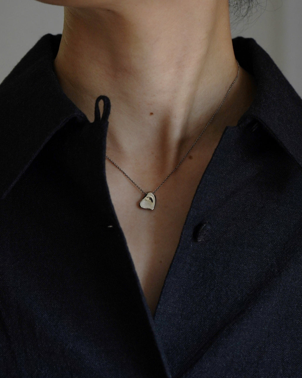 Silver Full Heart Necklace