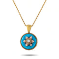 LB Exclusive Antique 14K Yellow Gold Turquoise and Coral Necklace MF24-080326