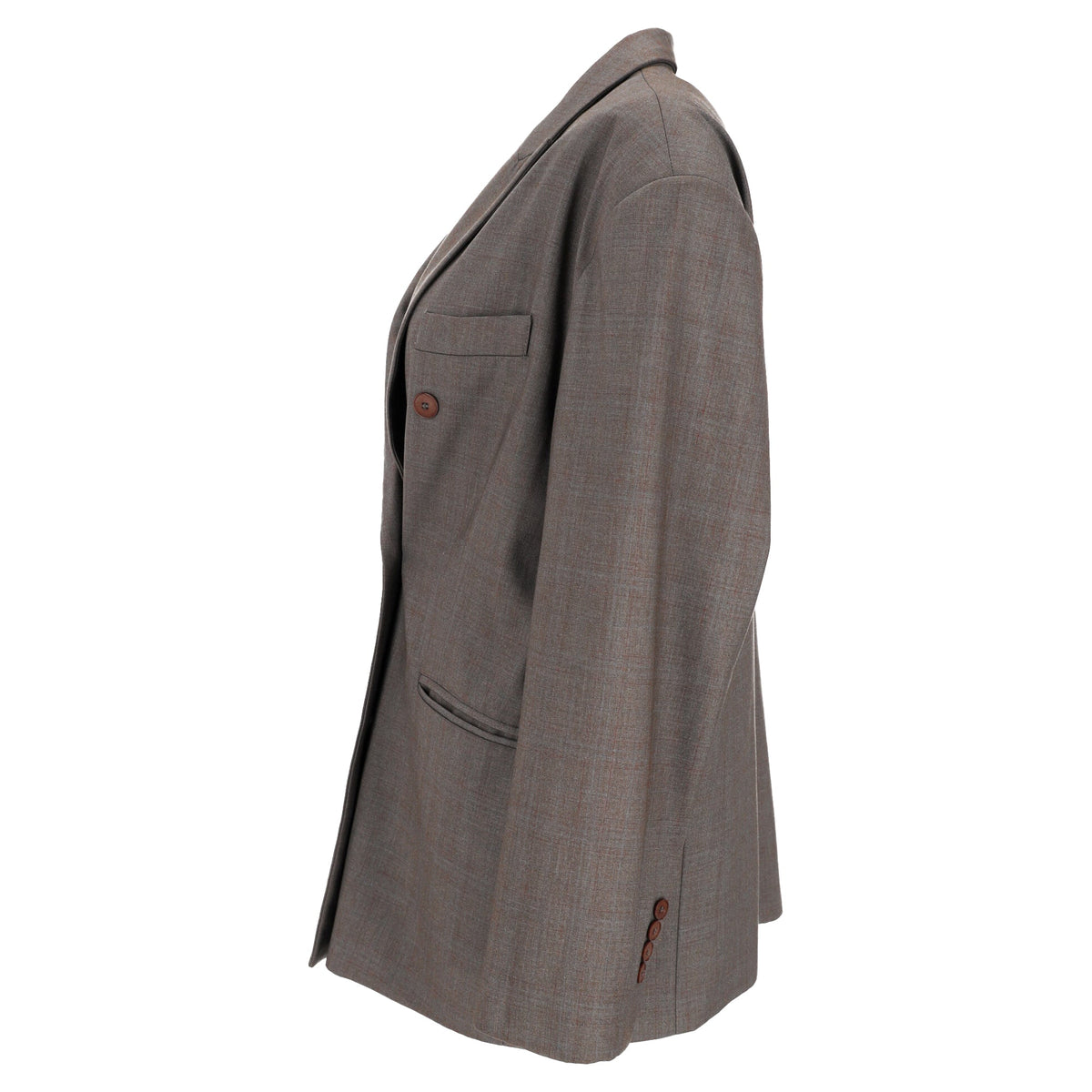 The Frankie Shop Double-Breasted Blazer in Brown Polyester