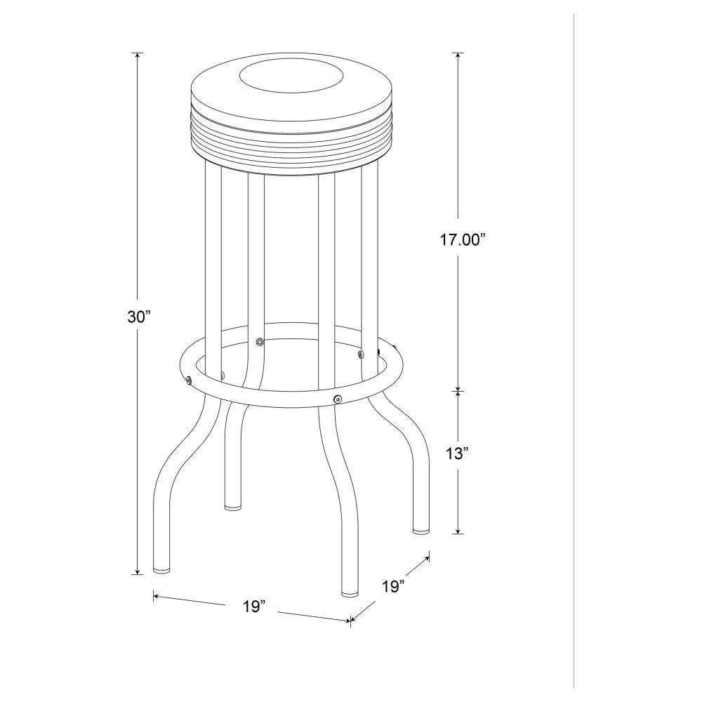 Modern Bar Height Stools with Upholstered Seats and Chrome Metal Legs