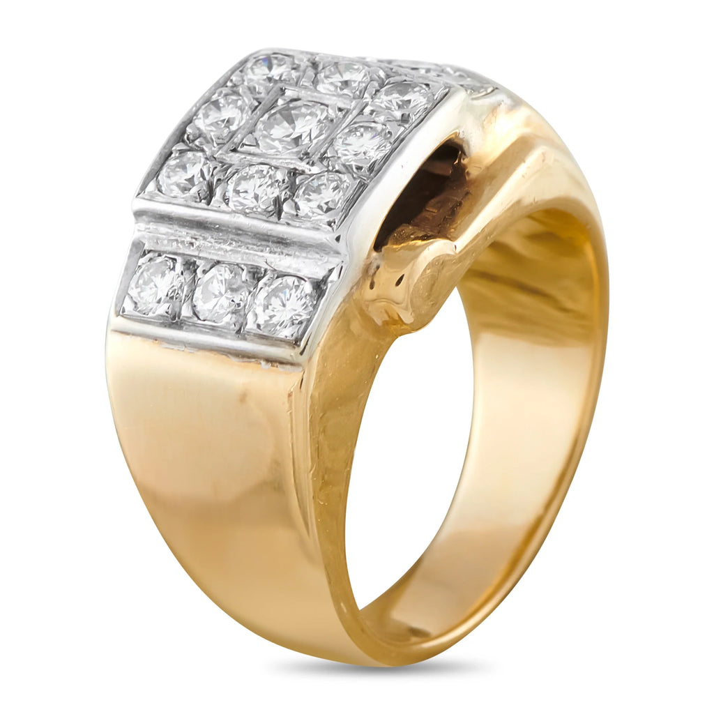 LB Exclusive 14K Yellow Gold 0.68ct Diamond Retro Ring MF22-070826