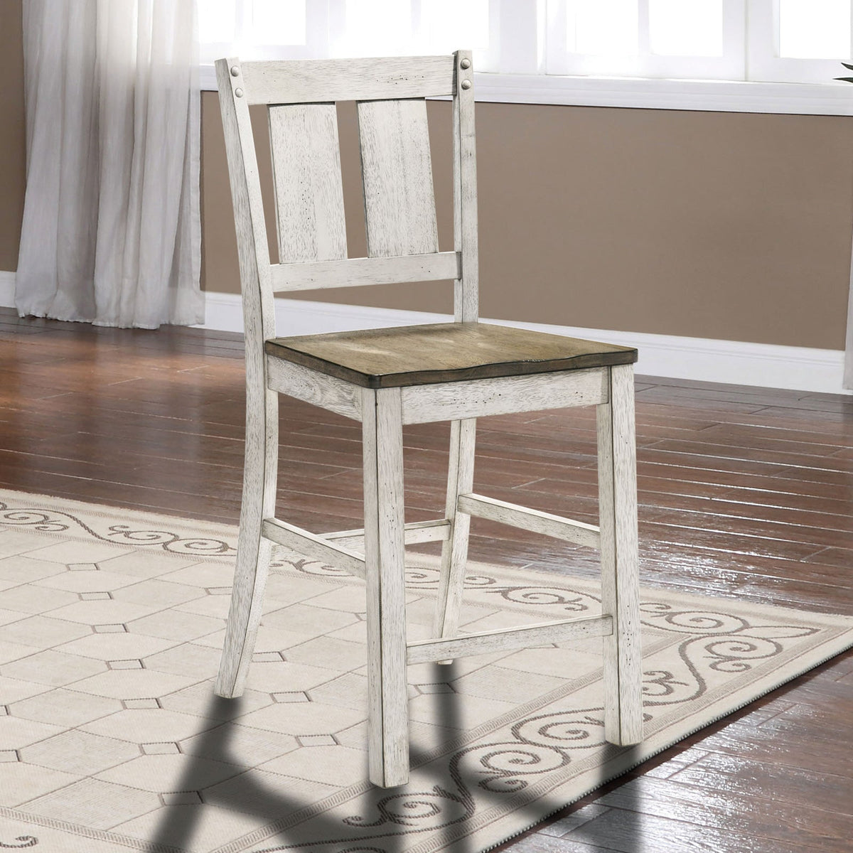 Farmhouse Counter Height Dining Chairs Set of 2