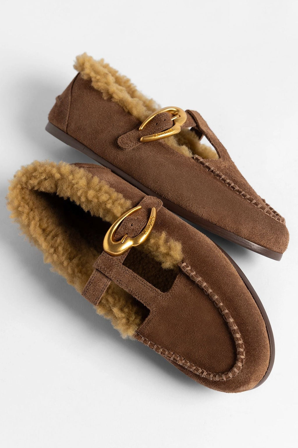 Hydra Shearling Moccasin Burnt Umber Suede
