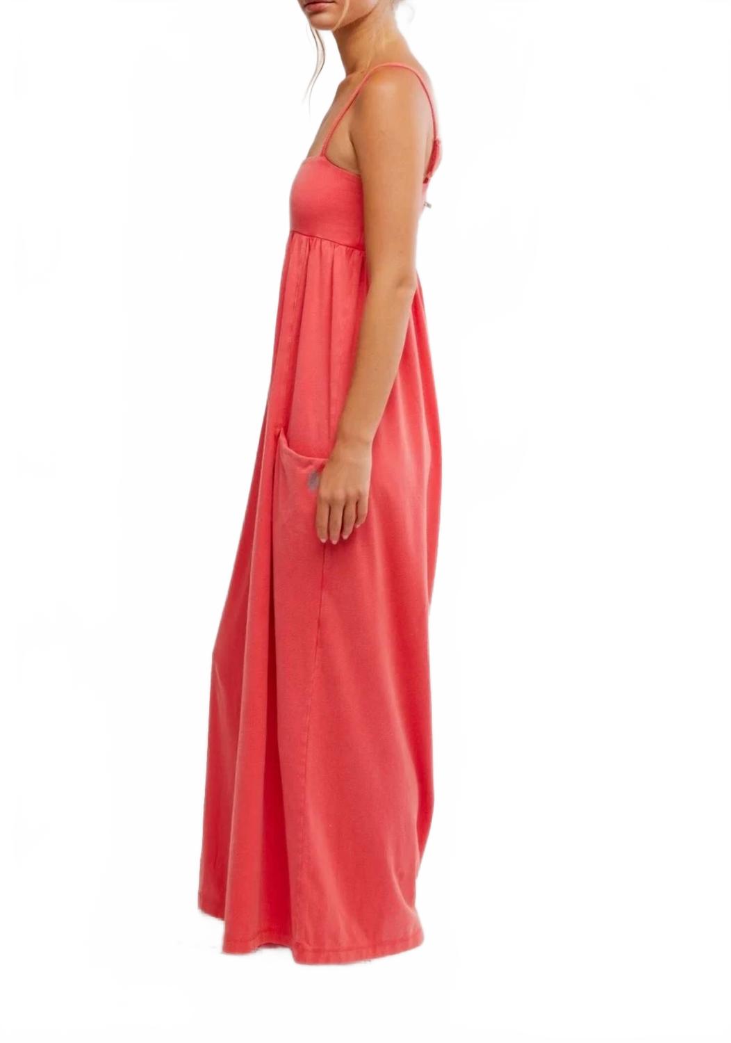 Hot Shot Strappy Onesie Jumpsuit In Grapefruit