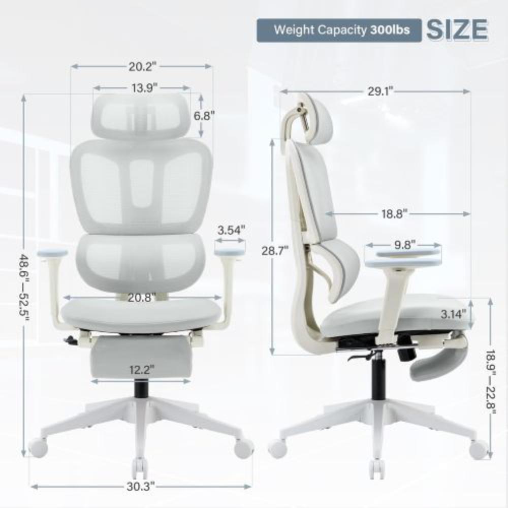 Ergonomic Mesh Office Chair with Footrest