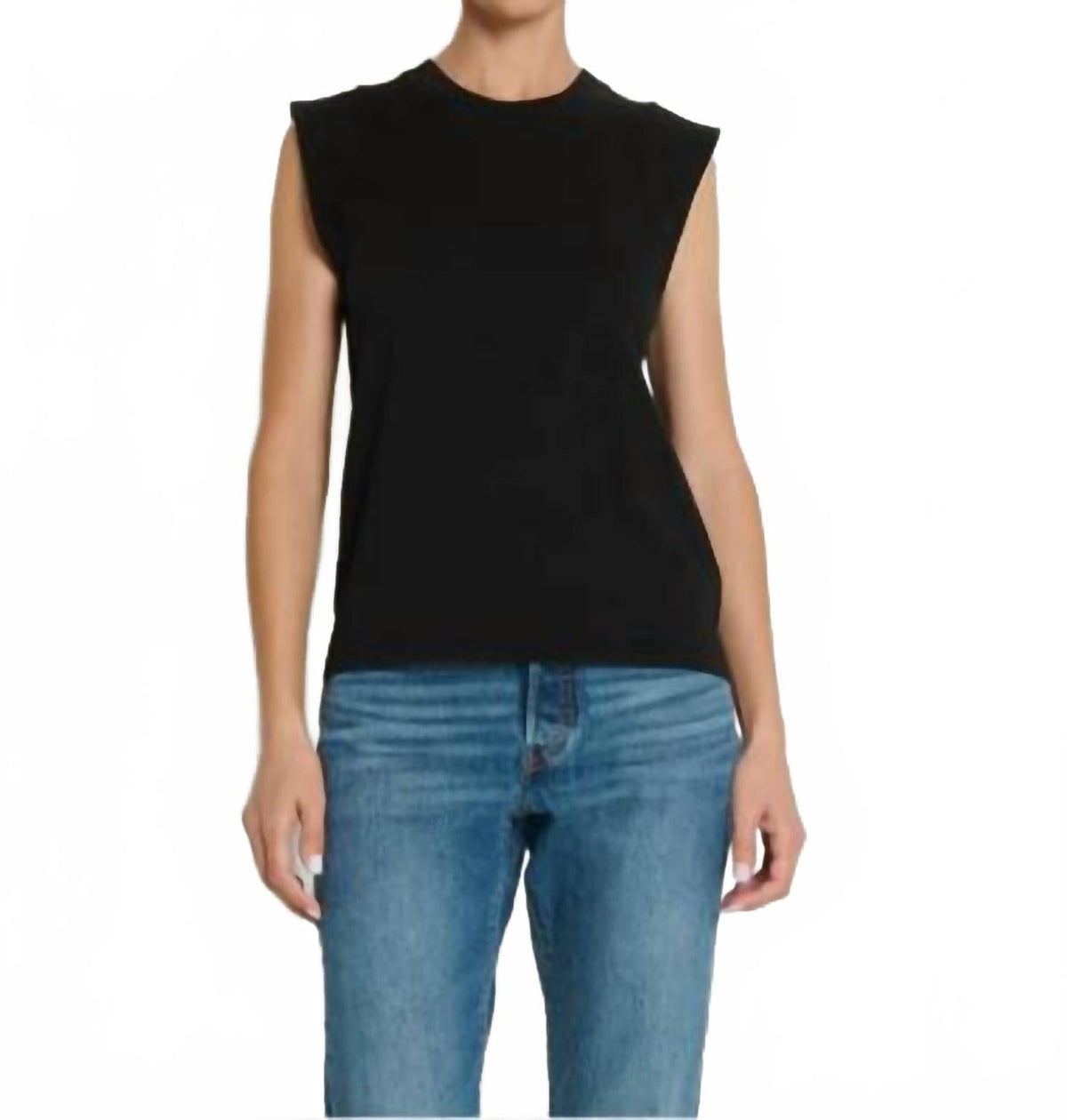 Patti Muscle Tank In Jet Black