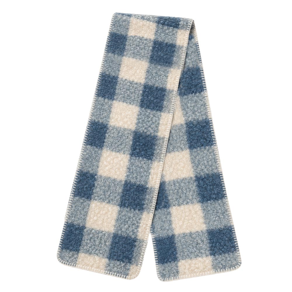 Oversized Gingham Pattern Sherpa Winter Scarf