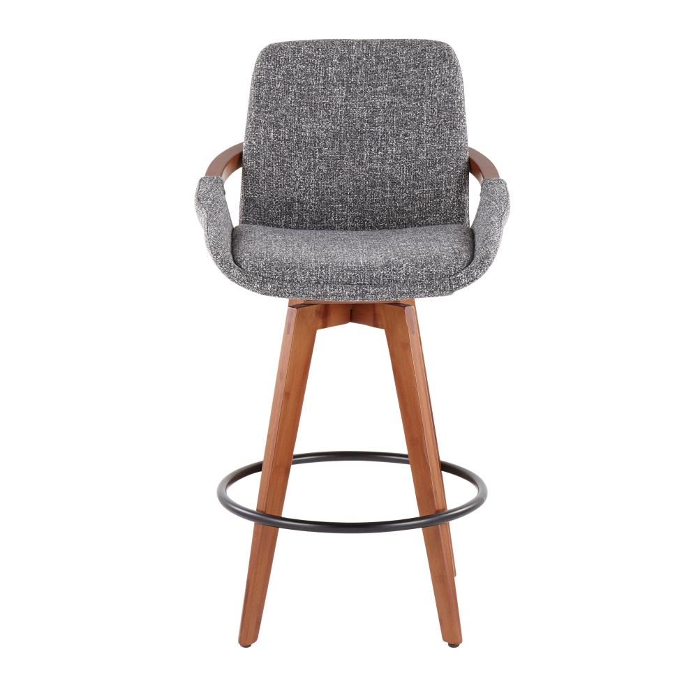 Mid-Century Upholstered Bar Stool