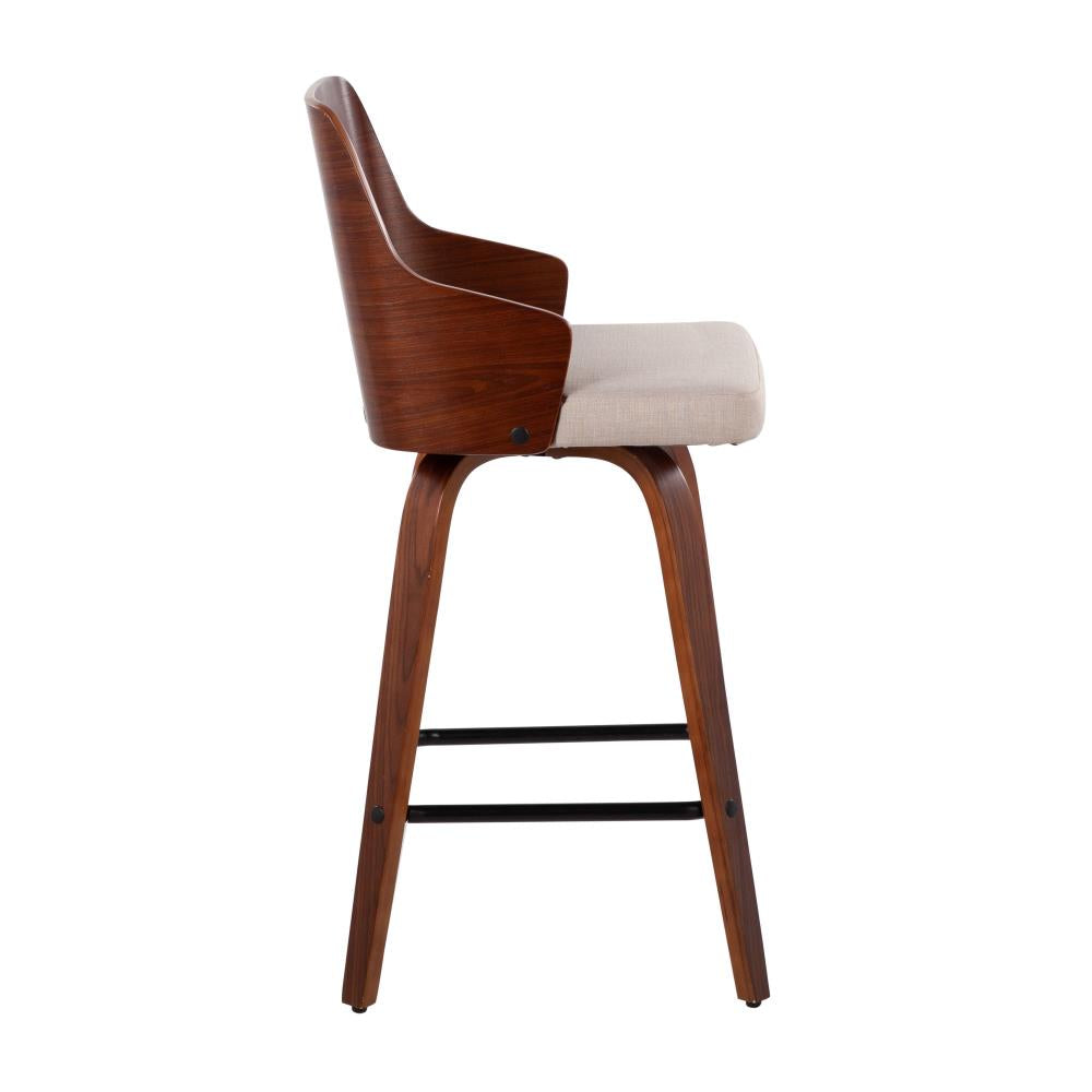 Mid-Century Fabric Counter Stools