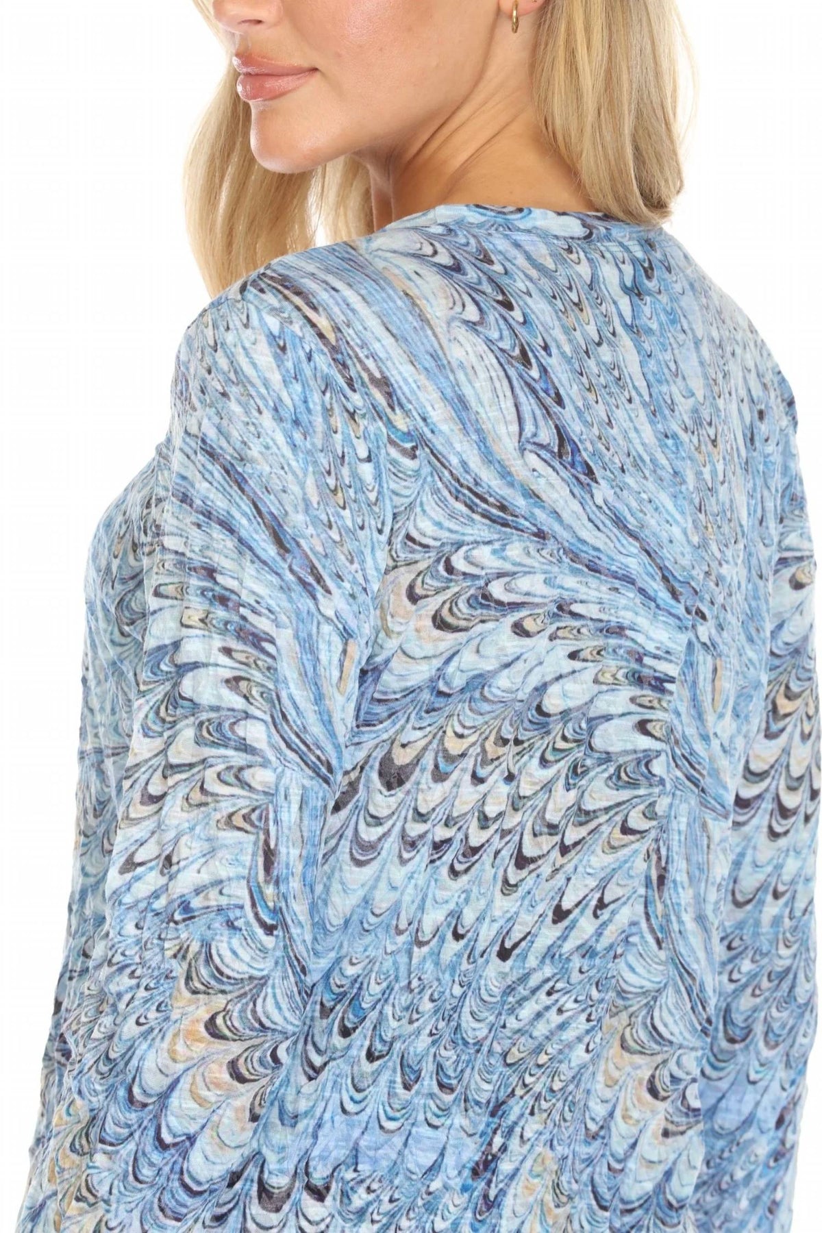 Round Neck Top In Ocean Splash