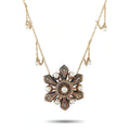 LB Exclusive Antique 14K Yellow and Rose Gold Diamond and Natural Pearl Necklace MF16-080426