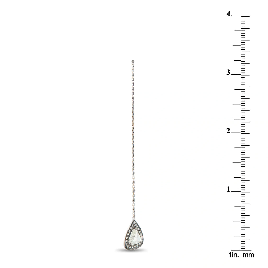 LB Exclusive 14K White Gold 3.23ct Diamond Dangle Earrings MF03-070726