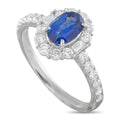 LB Exclusive Platinum 0.67ct Diamond and Sapphire Halo Ring MF10-100526