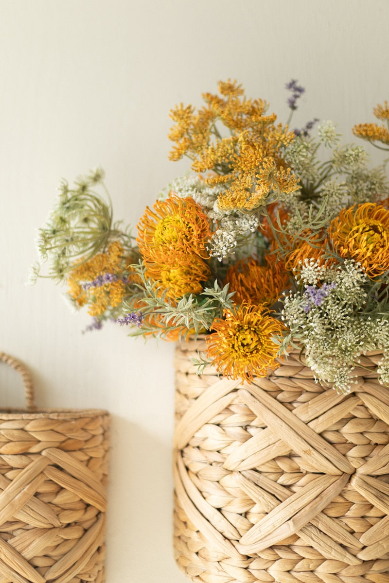 Set Of Two Water Hyacinth Wall Baskets