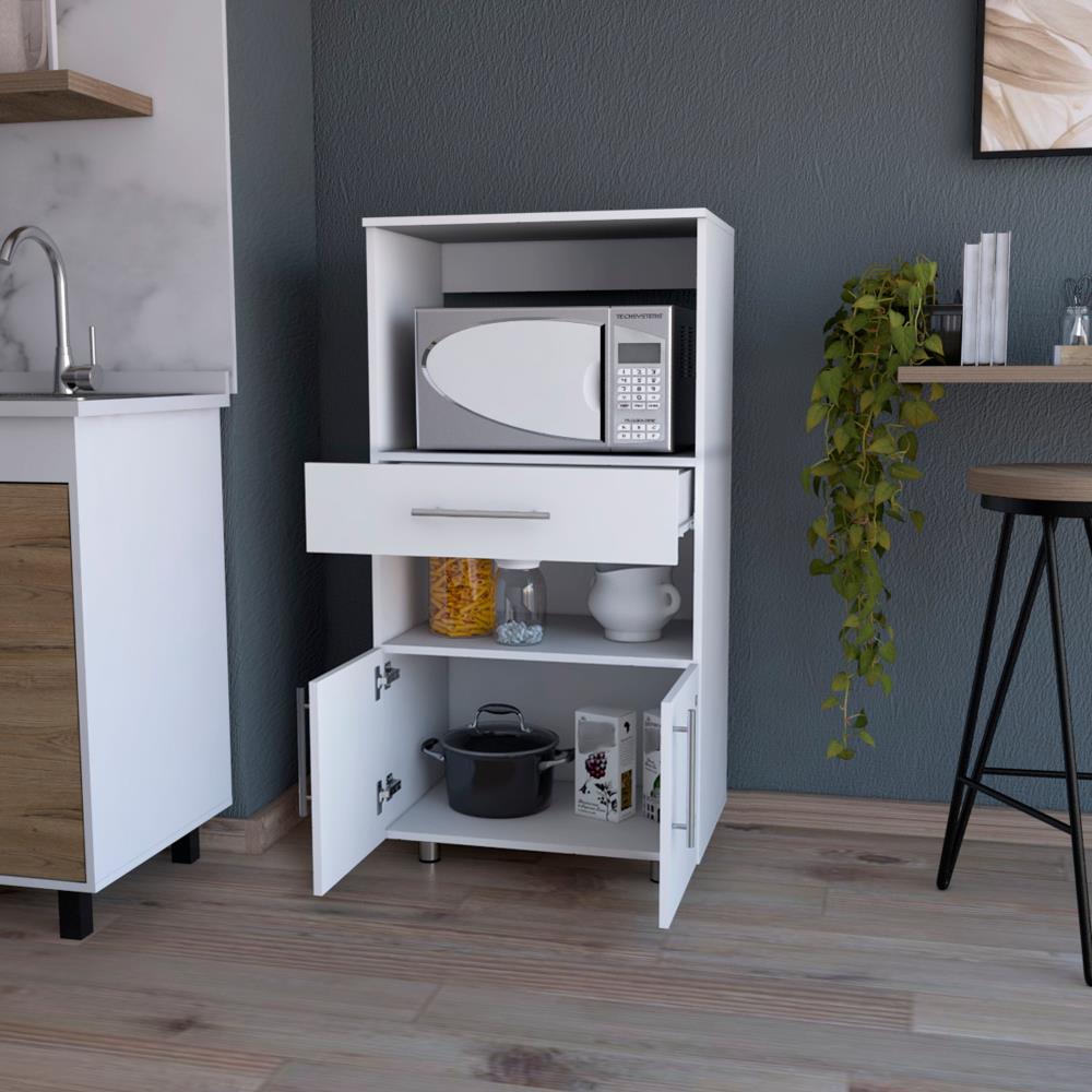 Microwave Cabinet with Drawer and Storage Shelves