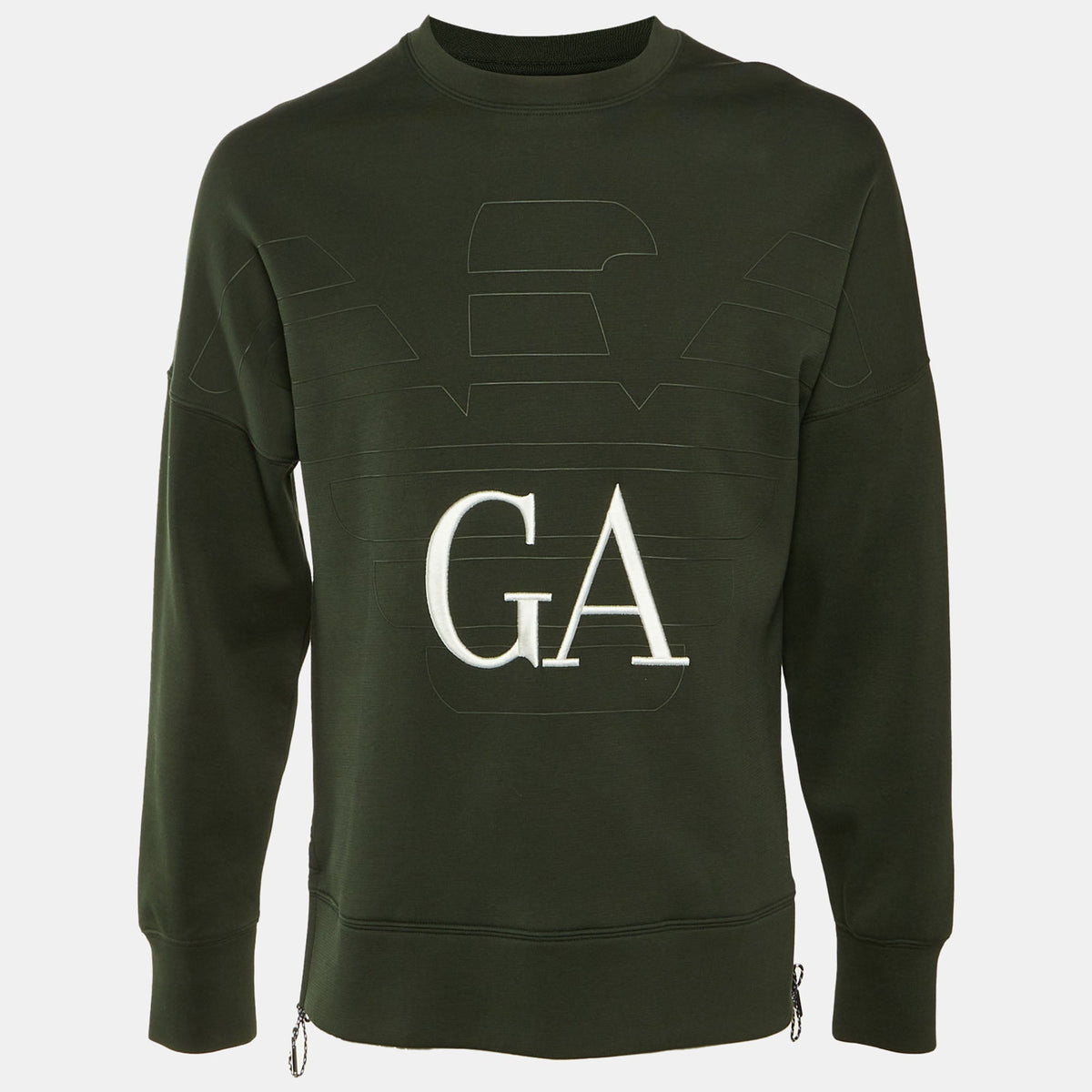 Emporio Armani Green Jersey Logo Embroidered Sweatshirt