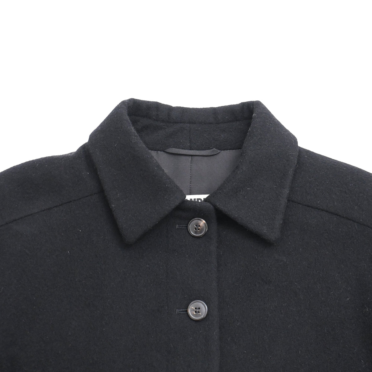 Jil Sander Collared Jacket in Black Cashmere