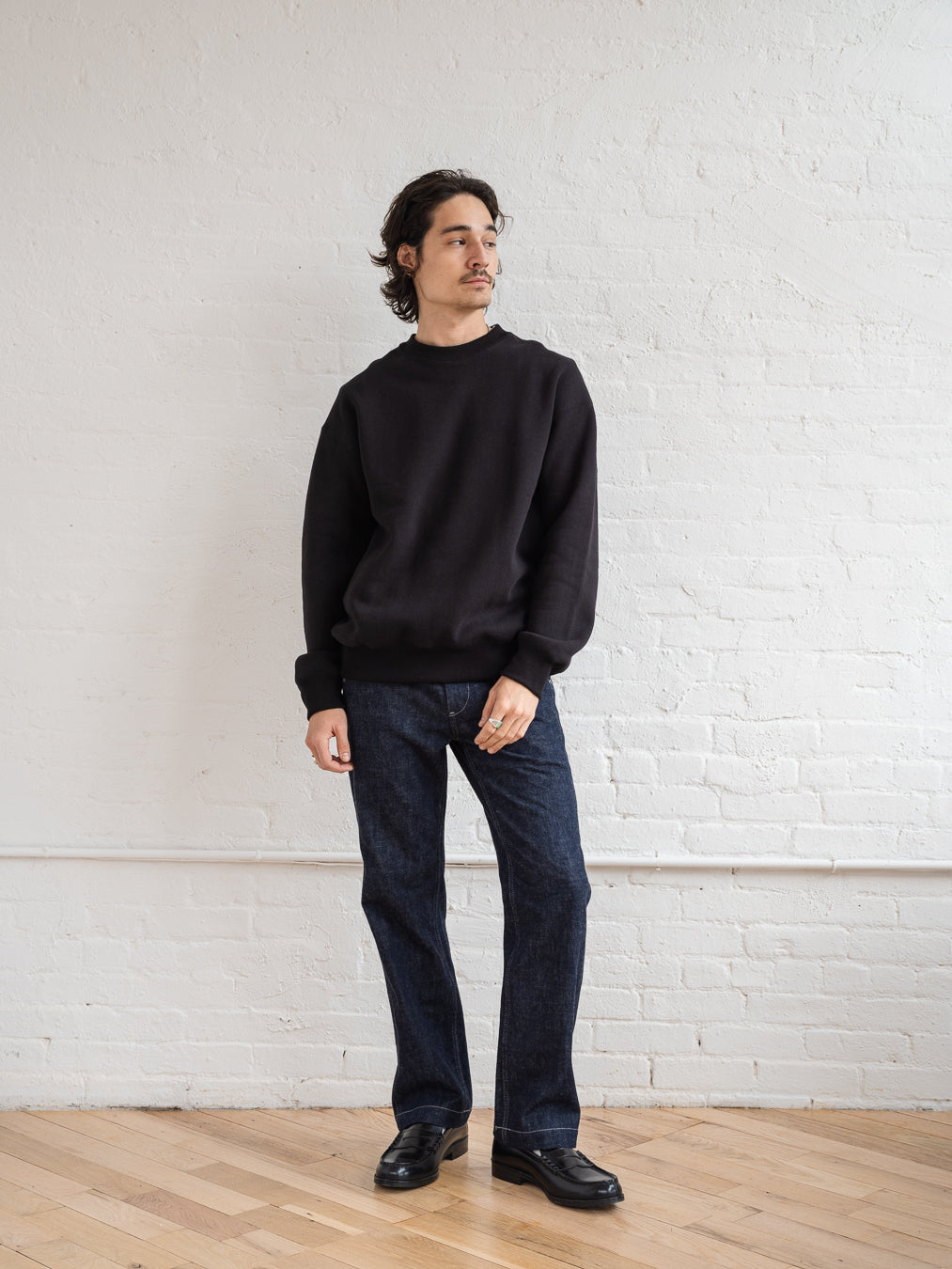 Loopwheel Crewneck Sweatshirt / Black