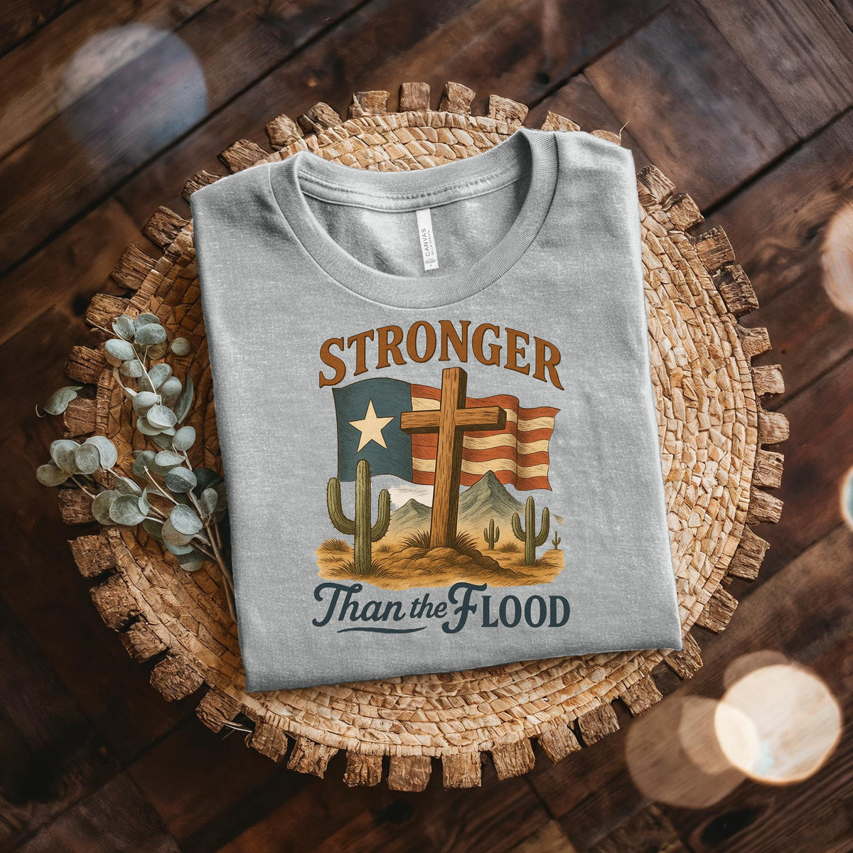 Retro Texas Strong God Bless Texas Print Sweatshirt