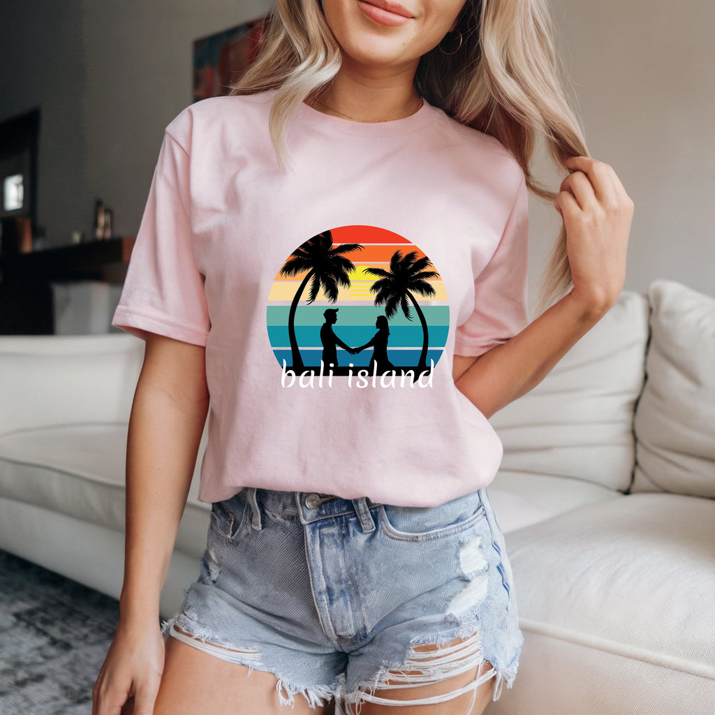 Couple On Vacation Women's Cartoon Cute Short Sleeves