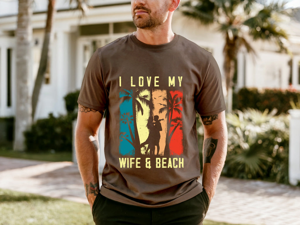 Couple On Vacation Unisex Creative Print T-shirt